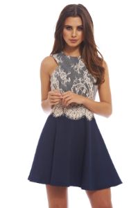 Lace Top Skater Dress sold by AX Paris
