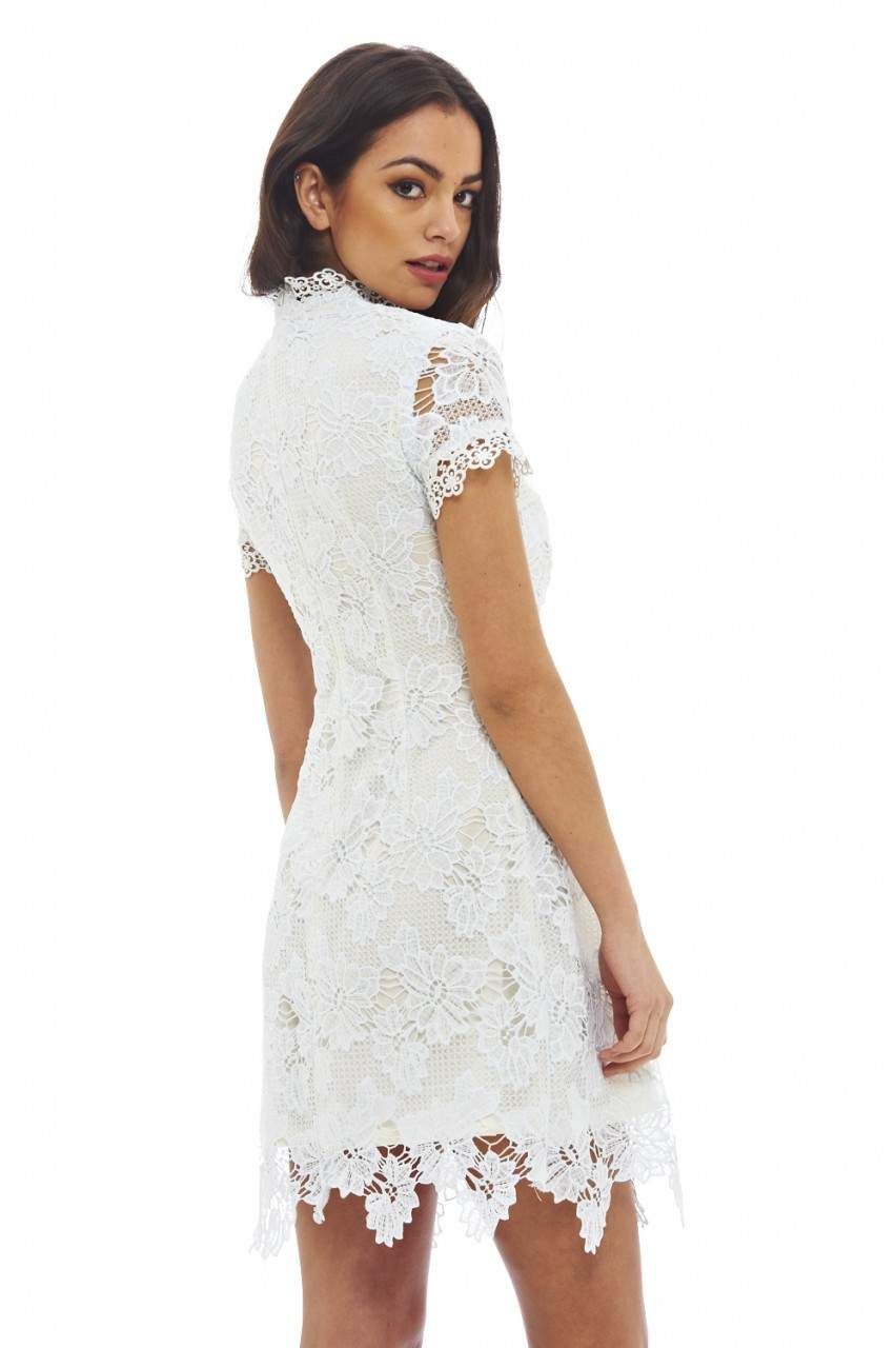 High Neck Crochet Mini Dress sold by AX Paris product image thumbnail 3