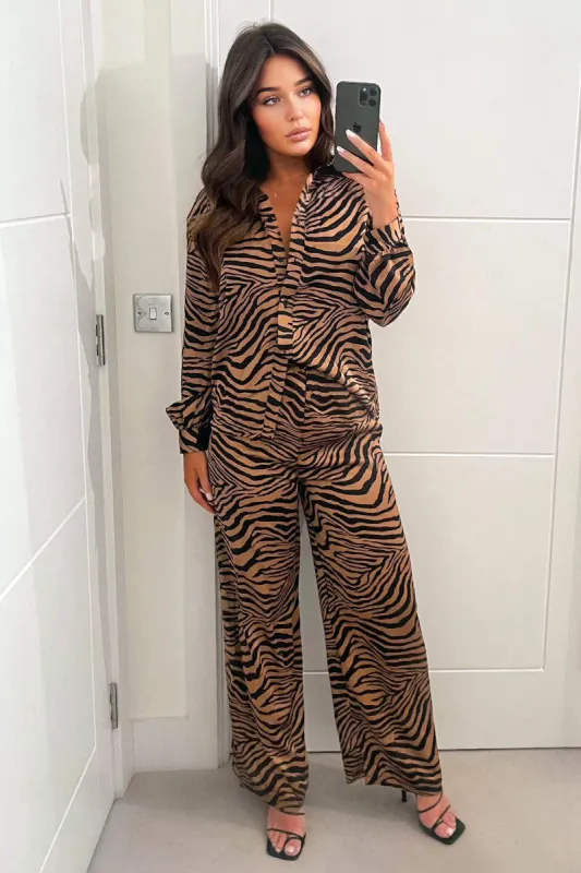 Camel Animal Print Co-ord sold by AX Paris