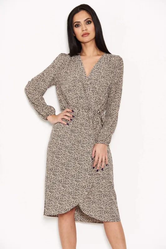 Animal Print Wrap Style  Dress sold by AX Paris