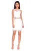 White Crochet Embroidered Mini Dress sold by AX Paris