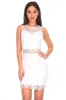 White Crochet Embroidered Mini Dress sold by AX Paris