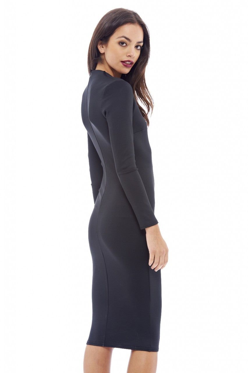 V Front Detail Bodycon Midi Dress sold by AX Paris product image thumbnail 4