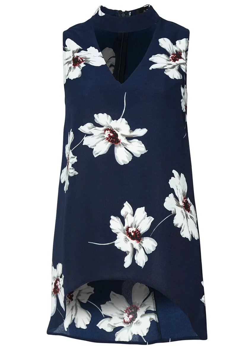 Choker V Neck Printed Sleeveless Top sold by AX Paris product image thumbnail 4