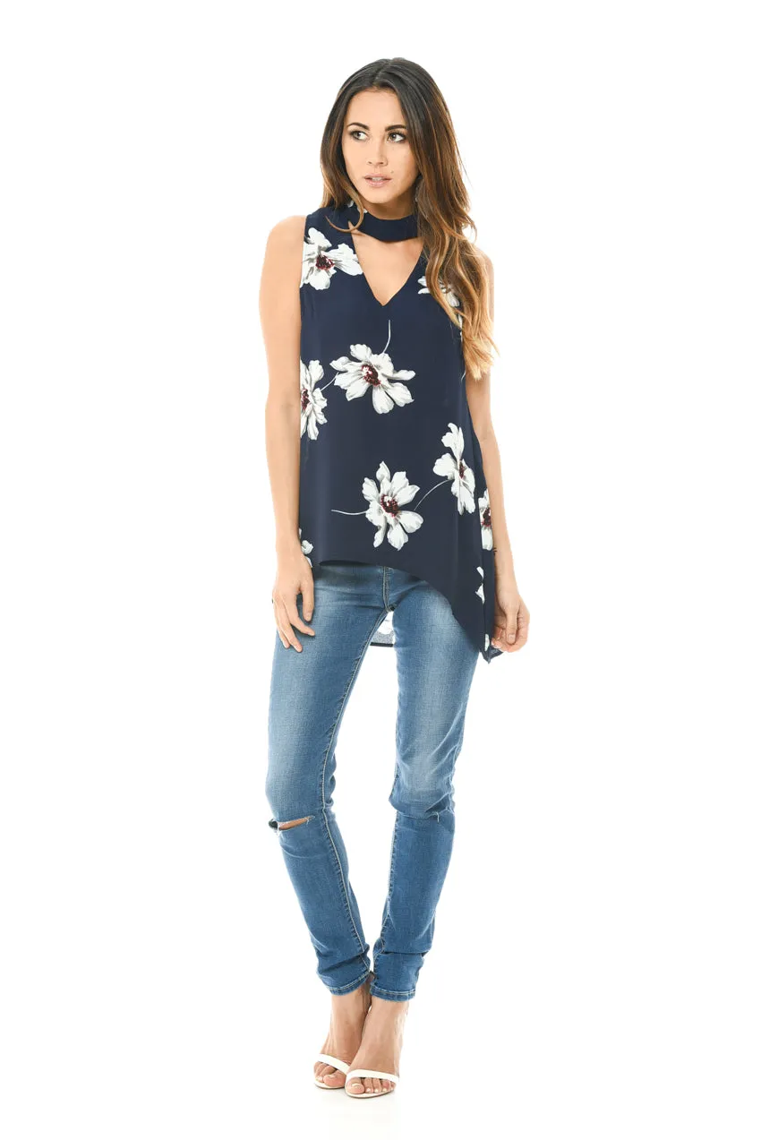 Choker V Neck Printed Sleeveless Top sold by AX Paris product image thumbnail 2