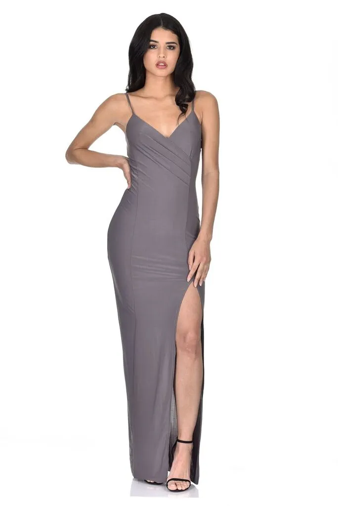 Pewter Slinky Maxi Dress sold by AX Paris