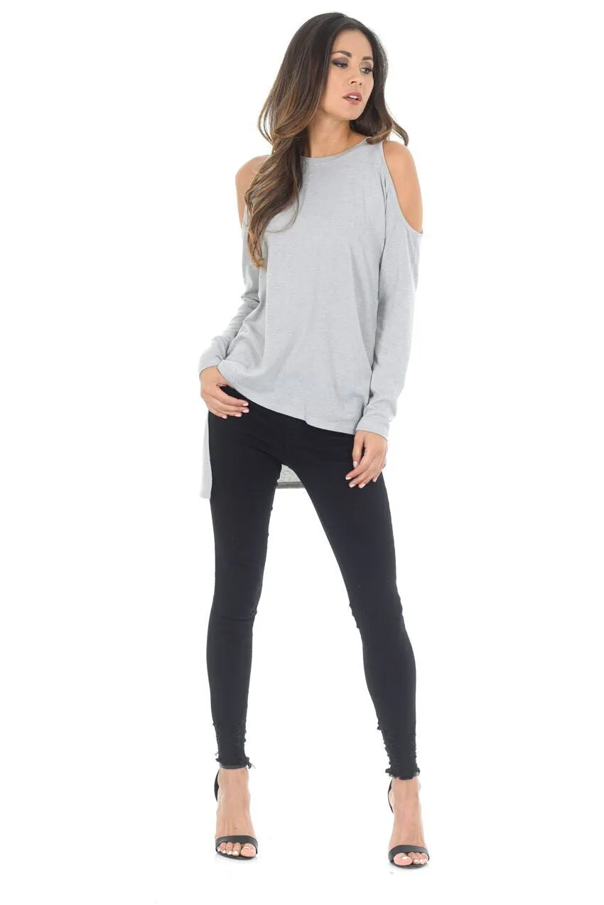 Grey Cold Shoulder Jumper sold by AX Paris product image thumbnail 2