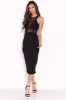 Black Midi Dress With Lace Top sold by AX Paris