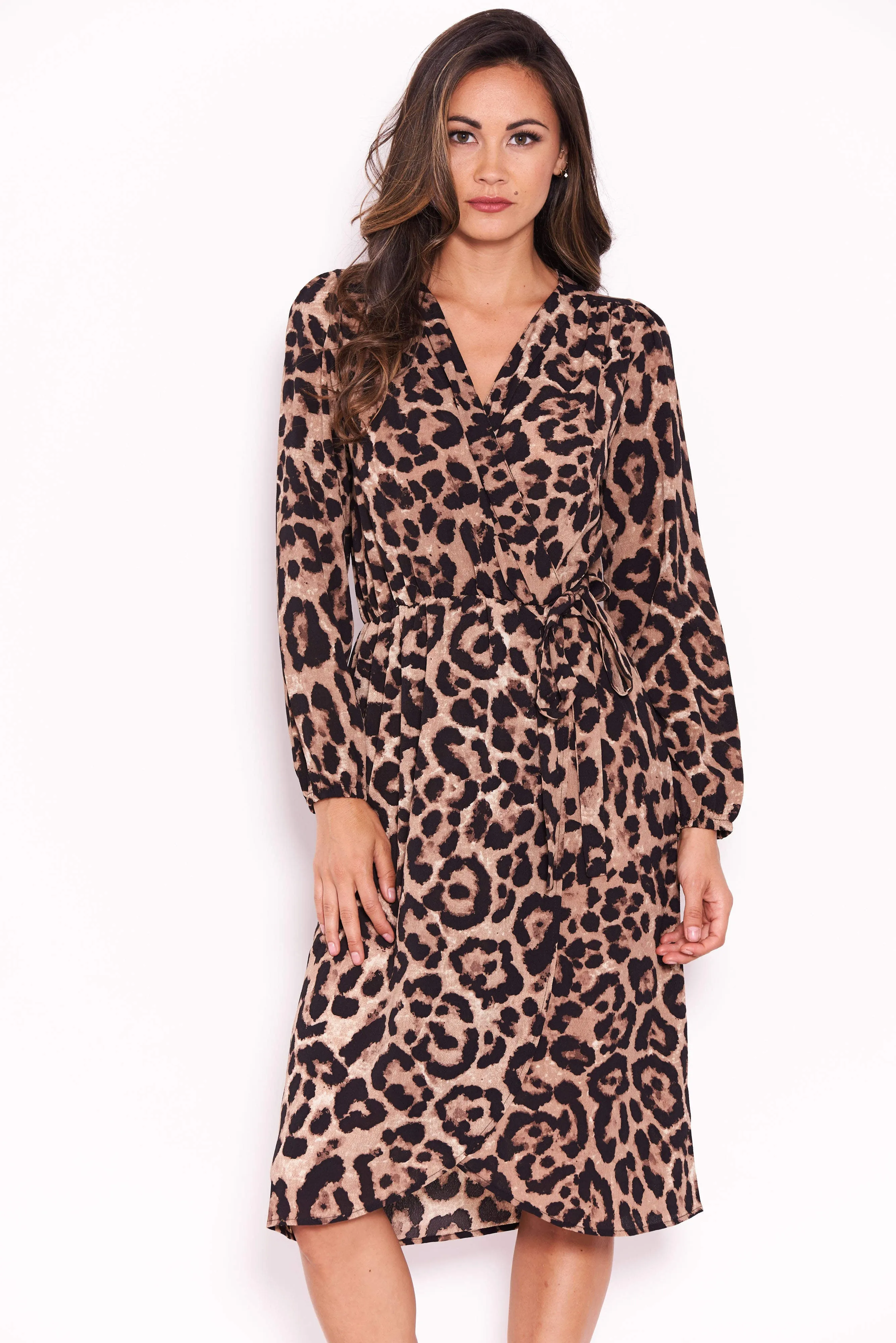 Animal Print V-Neck Wrap Dress sold by AX Paris product image thumbnail 4