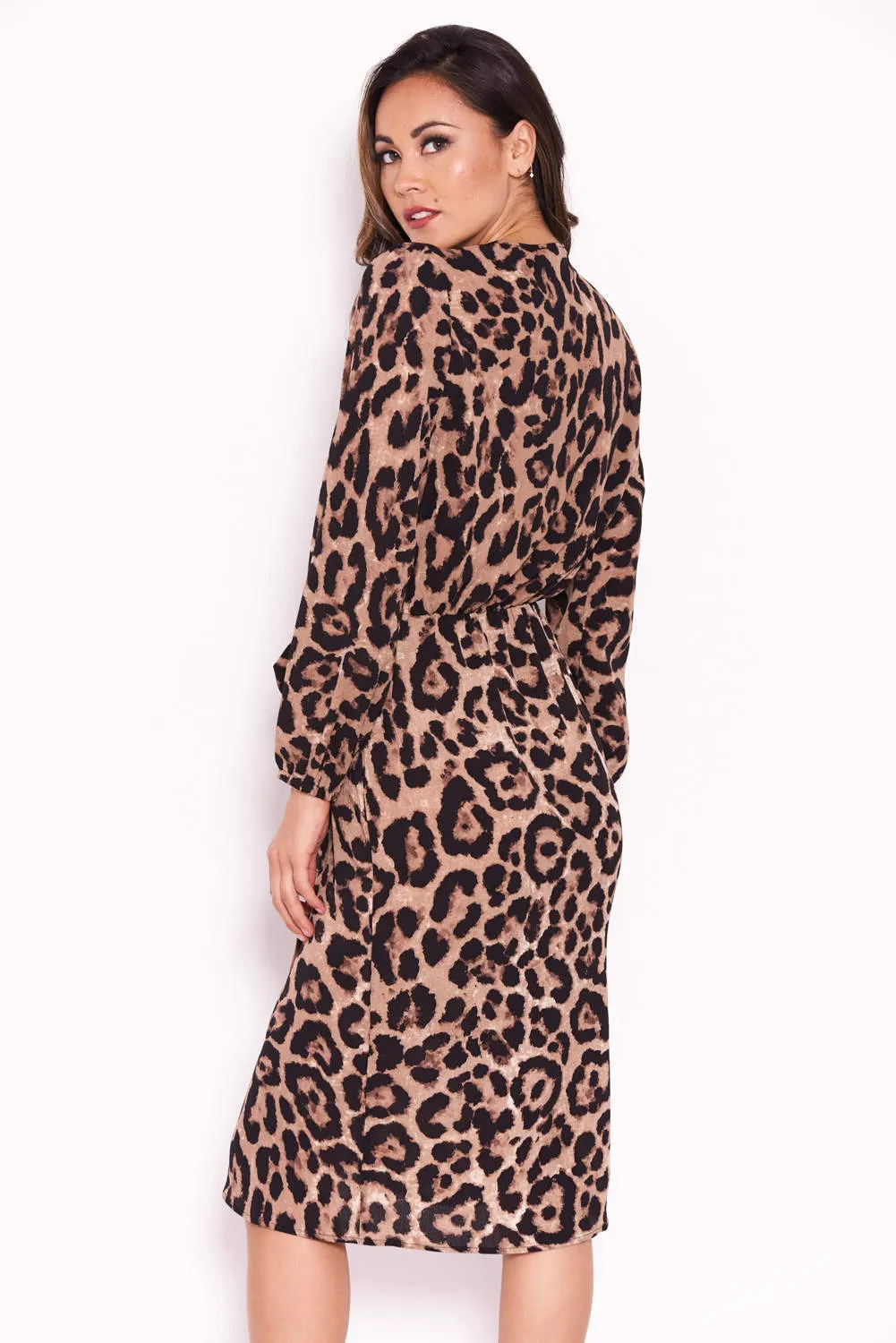 Animal Print V-Neck Wrap Dress sold by AX Paris product image thumbnail 3