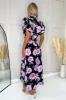 Black Floral Printed Short Puff Sleeve Midi Dress sold by AX Paris