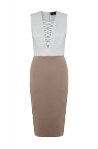 Lace Up Front Bodycon Dress sold by AX Paris