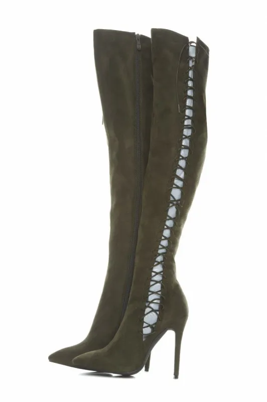 Suede  Lace Up Boots sold by AX Paris