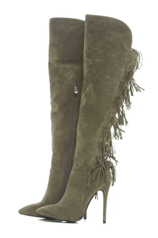 Suede Tassel Boots sold by AX Paris