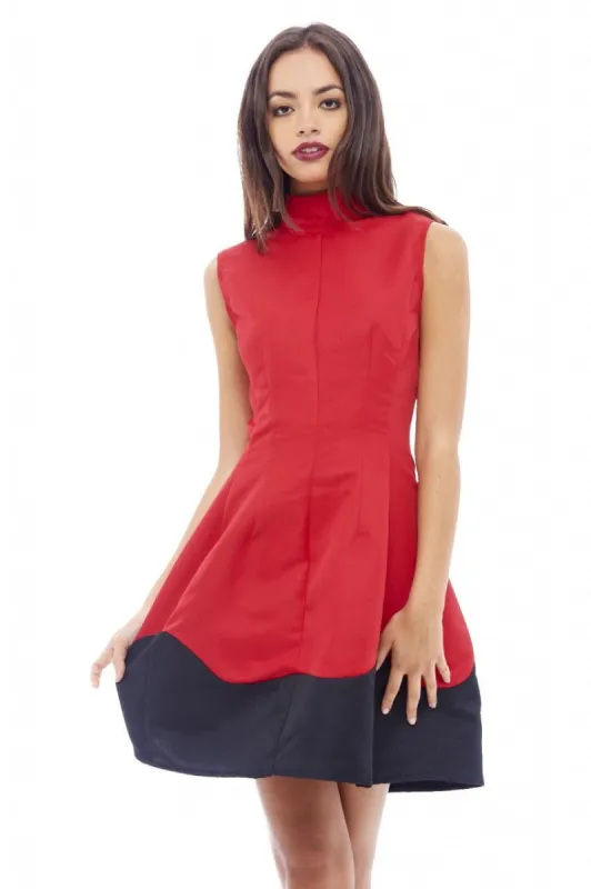 High Neck Wave Skater Dress sold by AX Paris