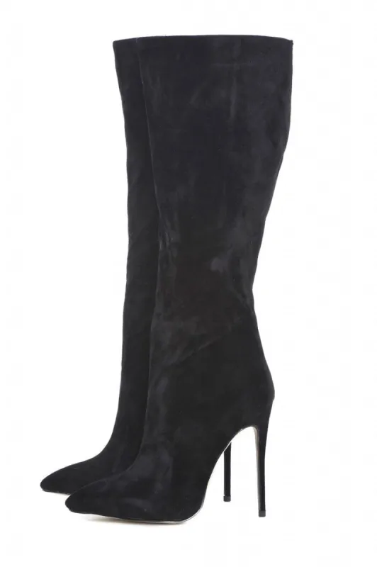 Long  Plain Pointy Heeled Boot sold by AX Paris