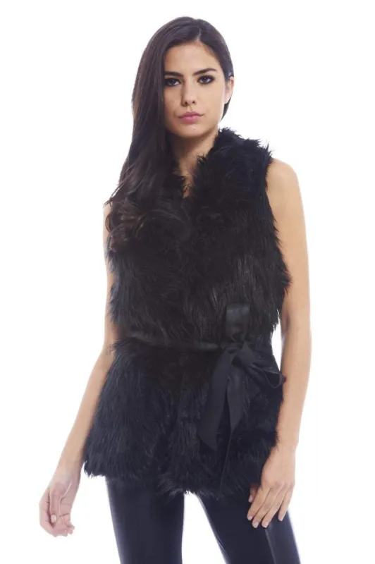 Fur Gillet PU Back Jacket sold by AX Paris