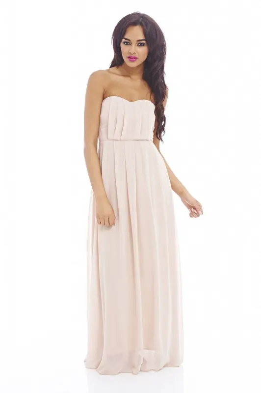 Plain Elegant Chiffon Strapless Dress sold by AX Paris