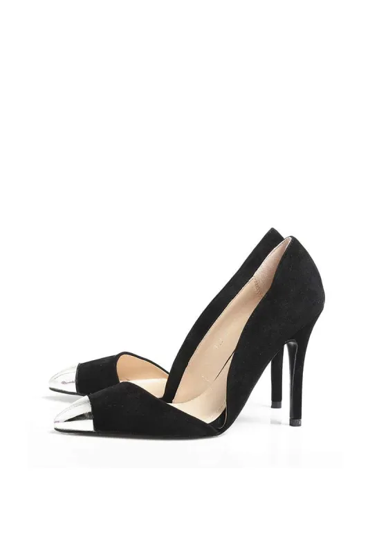 Suede Metal Toe Heels sold by AX Paris