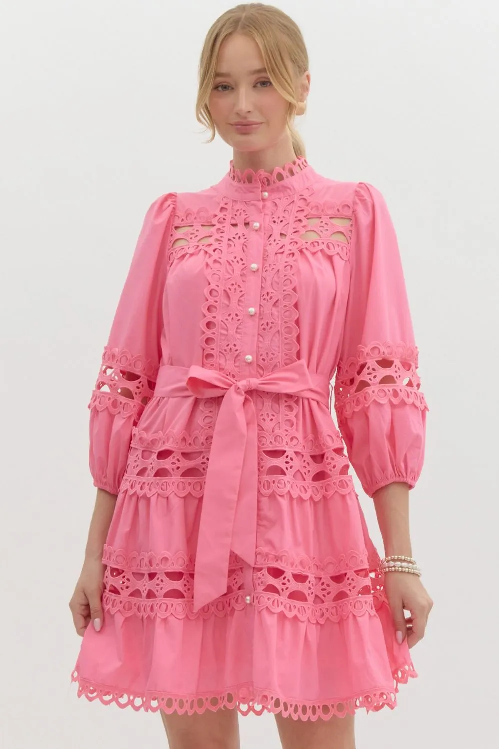 PINK EYELET DRESS sold by B Darlin