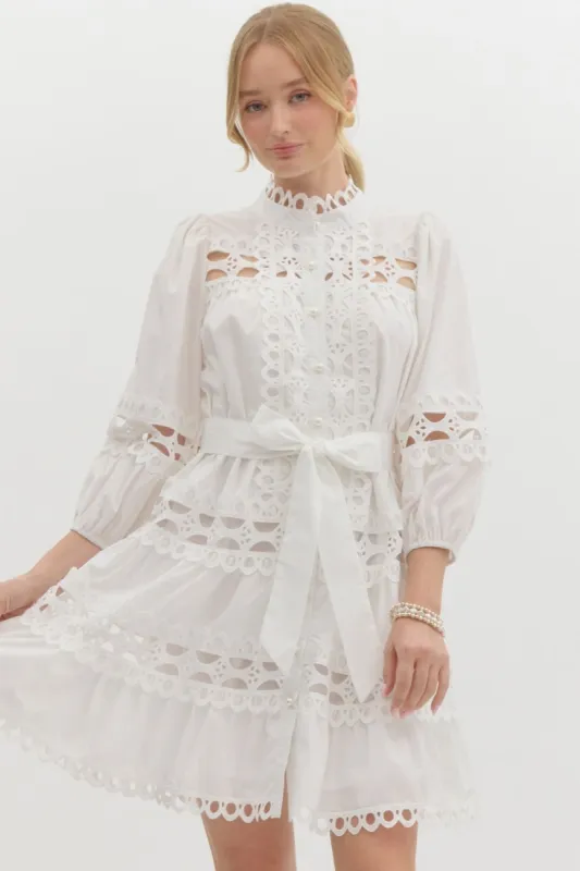 ELLY EYELET TIE DRESS sold by B Darlin