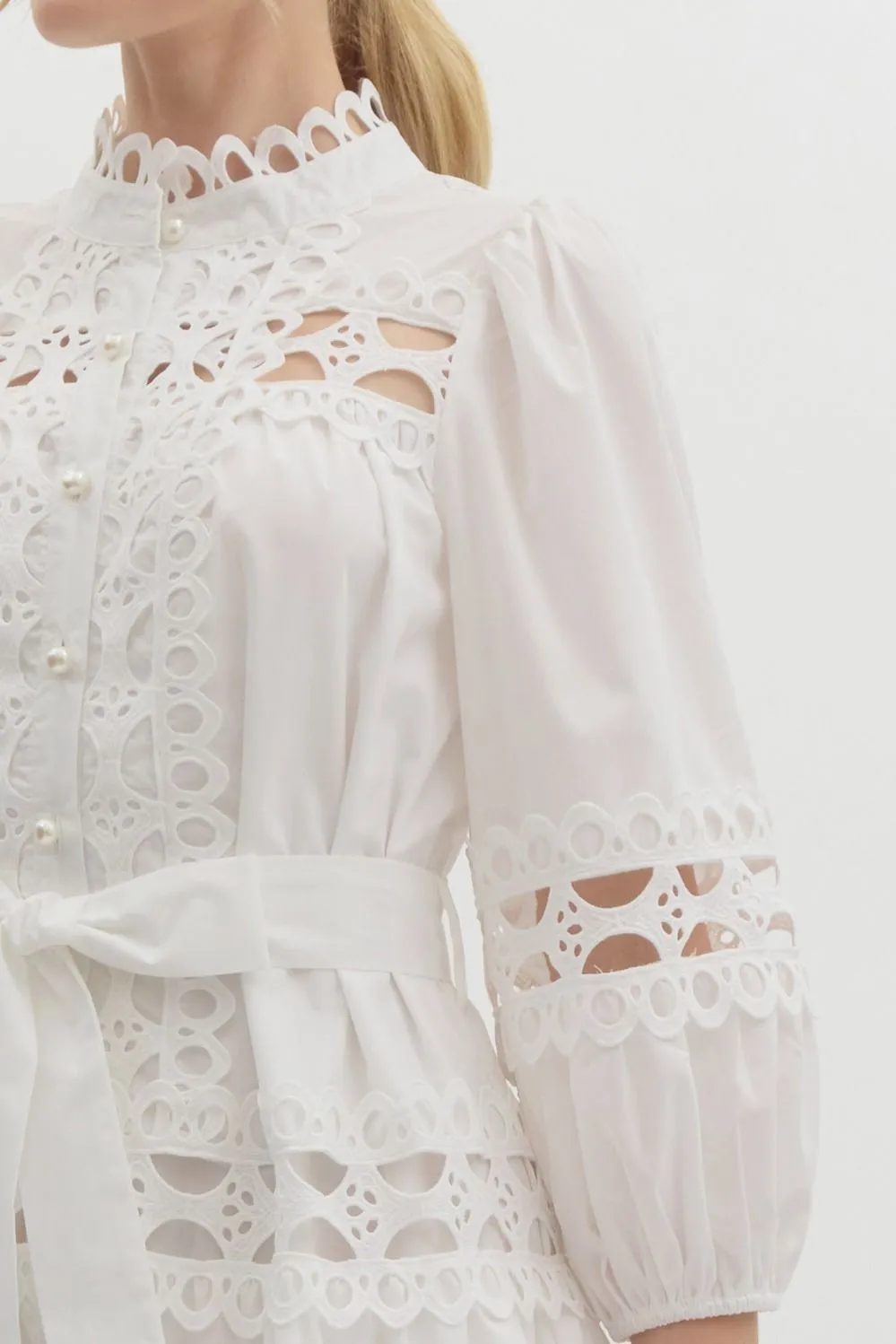 ELLY EYELET TIE DRESS sold by B Darlin product image thumbnail 2