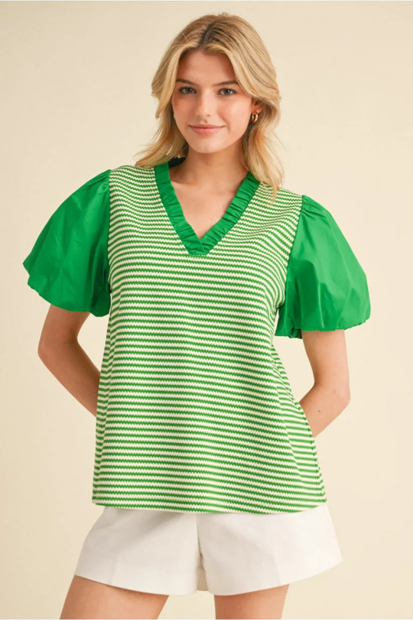 GLO STRIPE PUFF SLEEVE sold by B Darlin