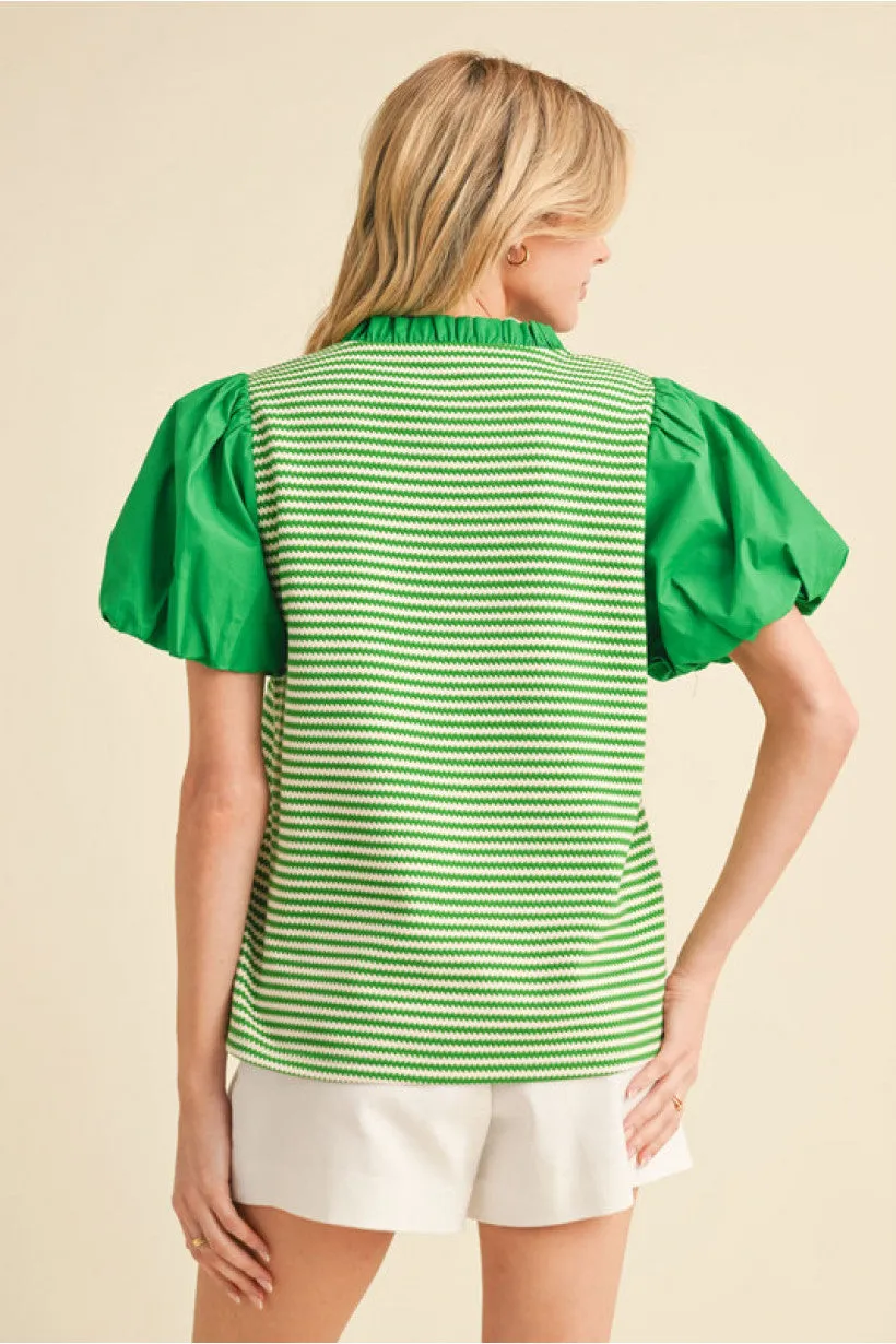 GLO STRIPE PUFF SLEEVE sold by B Darlin product image thumbnail 2