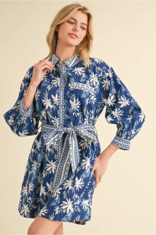 BLUE FLORAL TIE DRESS sold by B Darlin