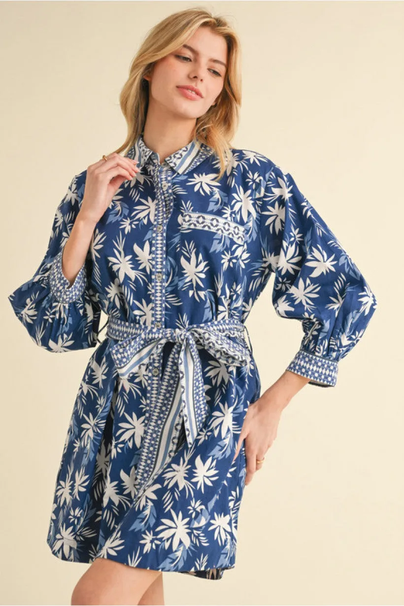BLUE FLORAL TIE DRESS sold by B Darlin