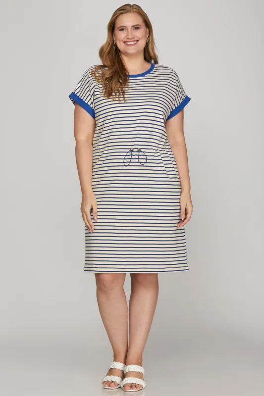 LEAH STRIPE BLUE DRESS sold by B Darlin