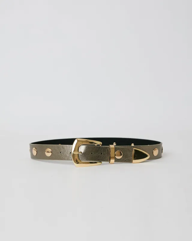 JORDANA MINI MOTO METALLIC LEATHER BELT sold by B-Low the Belt