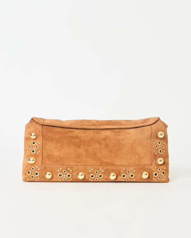 INEZ STUDDED SUEDE CLUTCH sold by B-Low the Belt