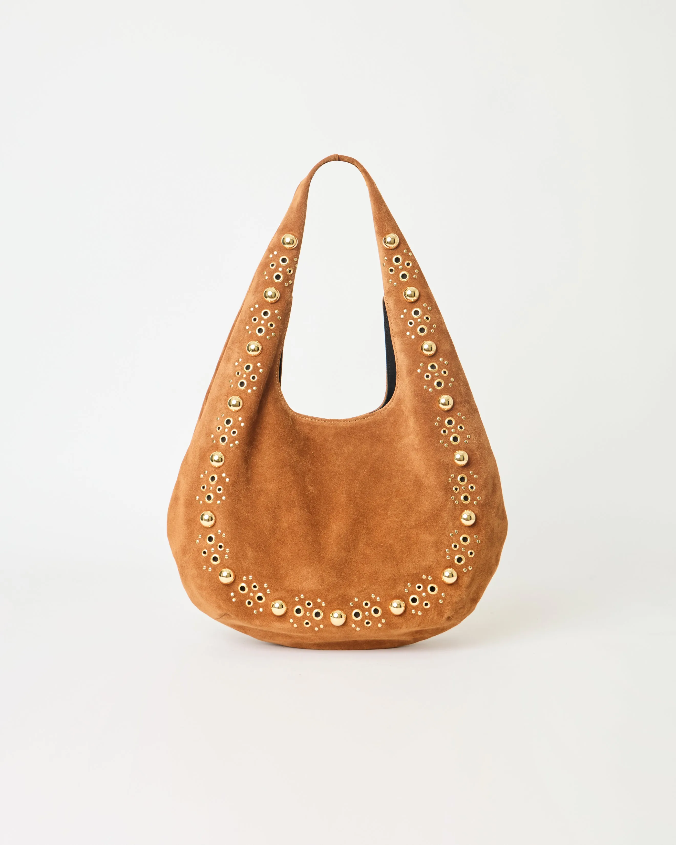 INEZ STUDDED SUEDE HOBO sold by B-Low the Belt