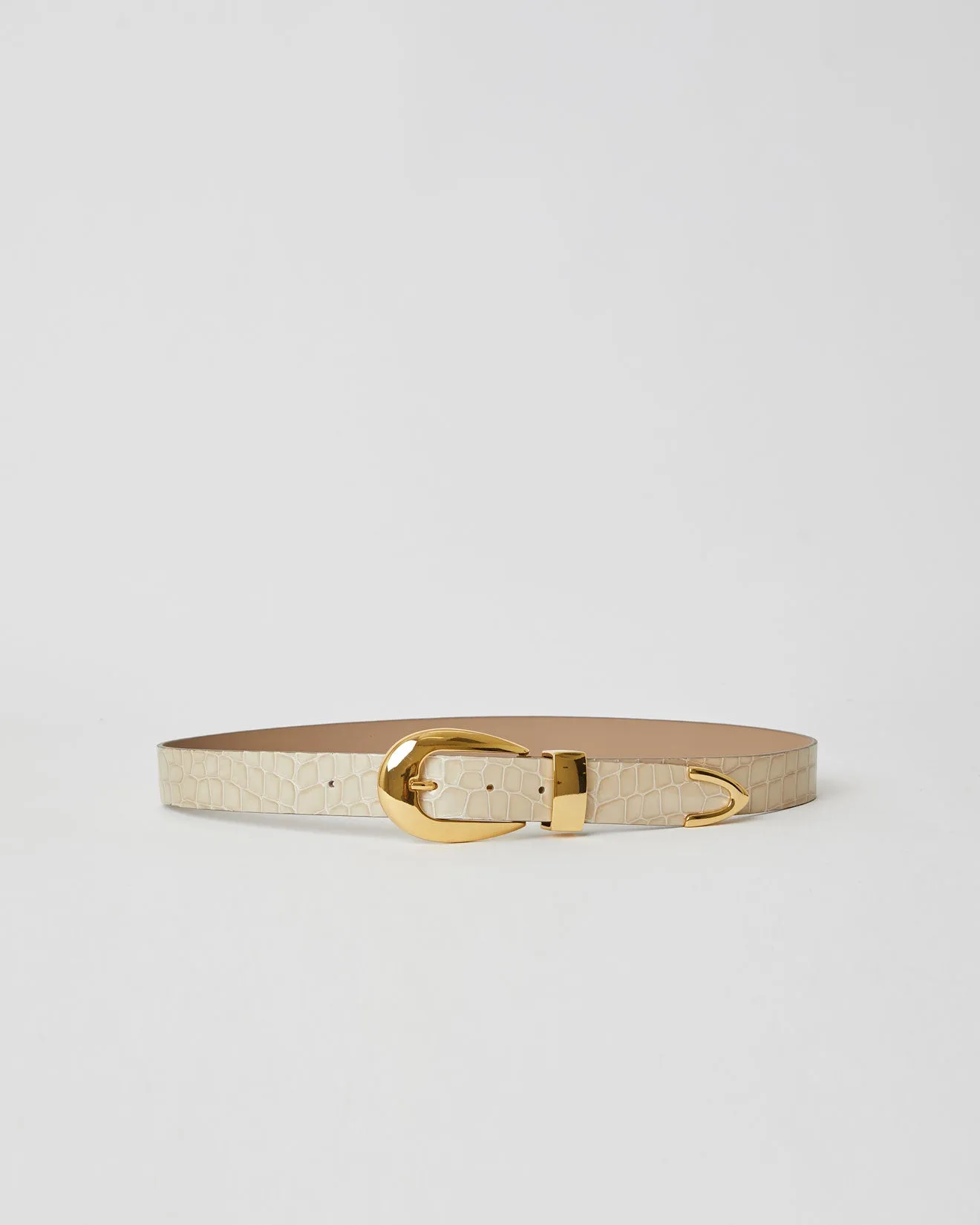 VICTORIA CROCO LUSTER LEATHER BELT (FINAL SALE) sold by B-Low the Belt