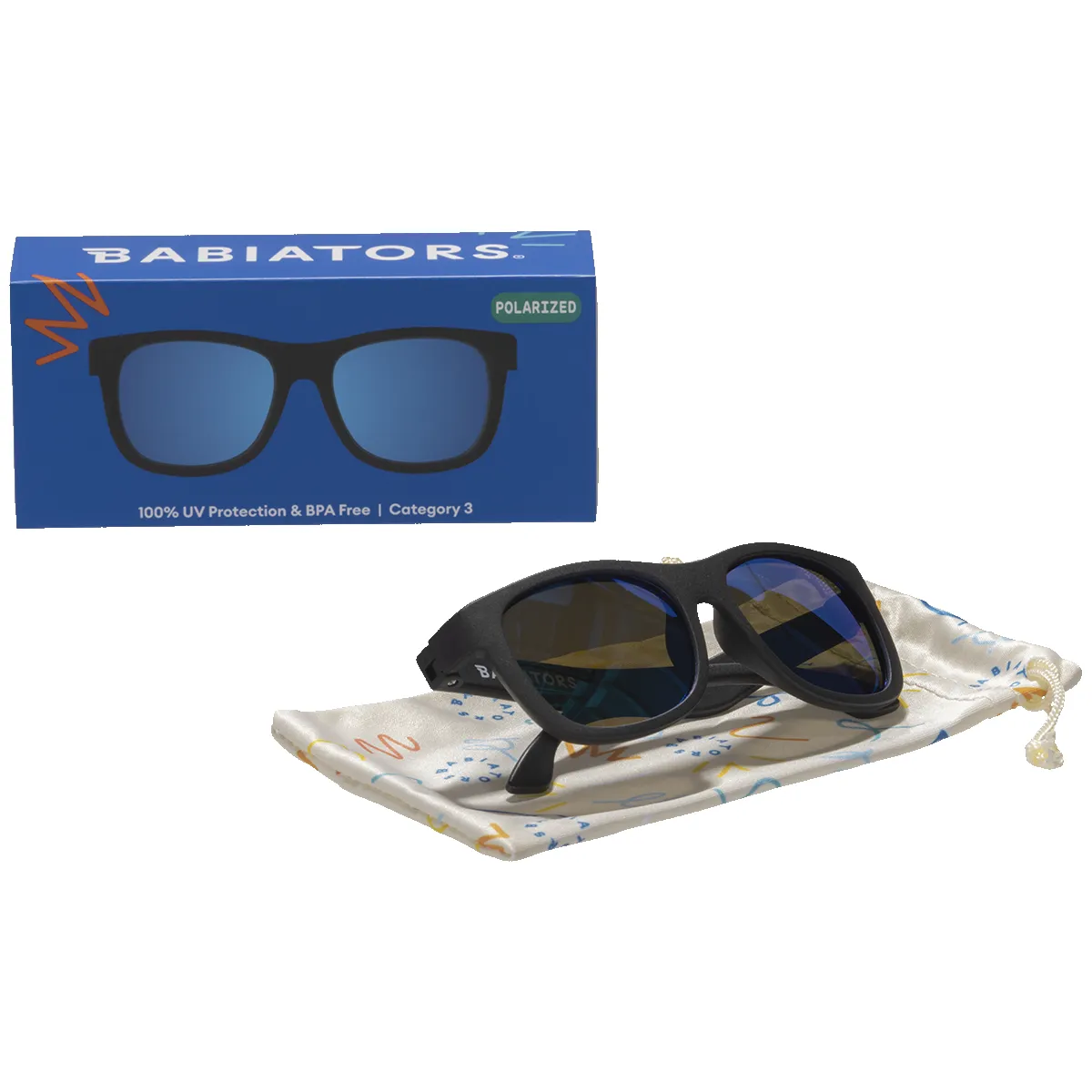 Jet Black Polarized Navigator | Cobalt Mirrored Lens sold by Babiators product image thumbnail 4