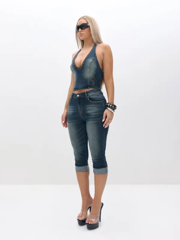 Stretch Denim Capri Jeans sold by Baby Phat