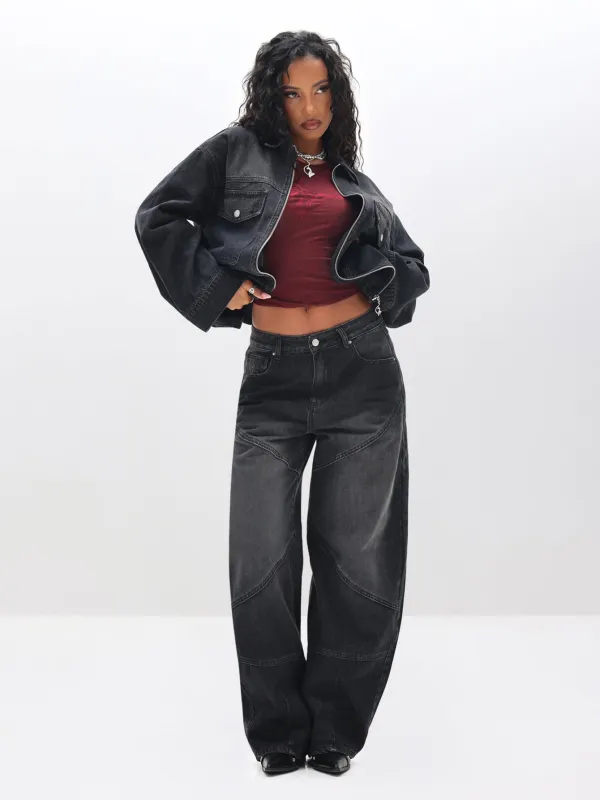 Barrel Jeans with Panelling sold by Baby Phat