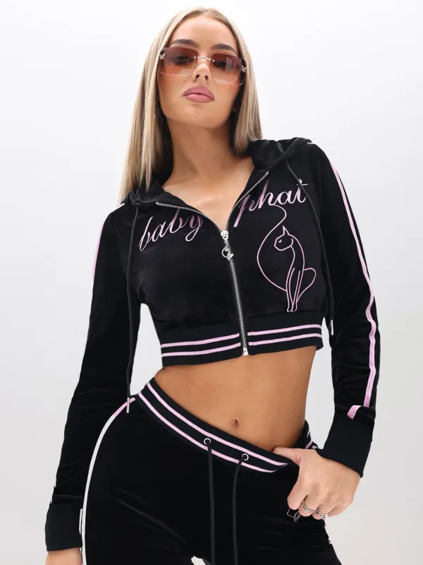 Velour Hoodie with Embroidery made by Baby Phat