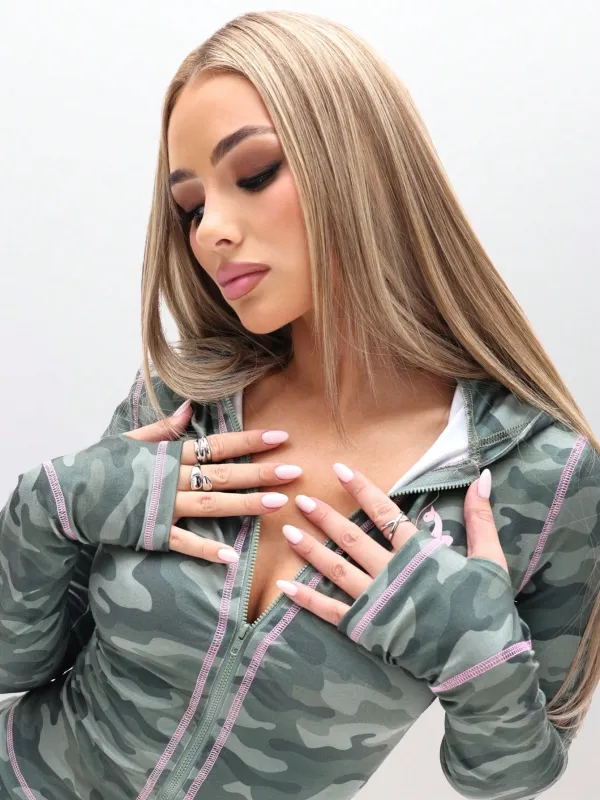 Zip Up Hooded Top in Camo made by Baby Phat