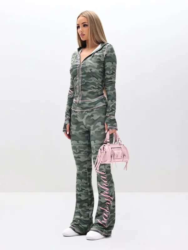 Fold Over Flare Leggings in Camo made by Baby Phat