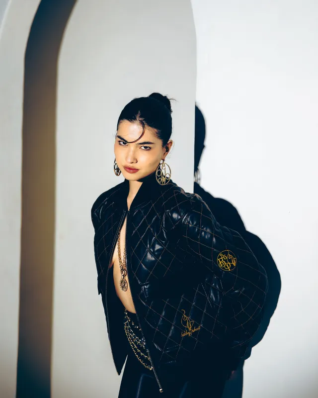Anniversary Quilted Bomber Jacket made by Baby Phat