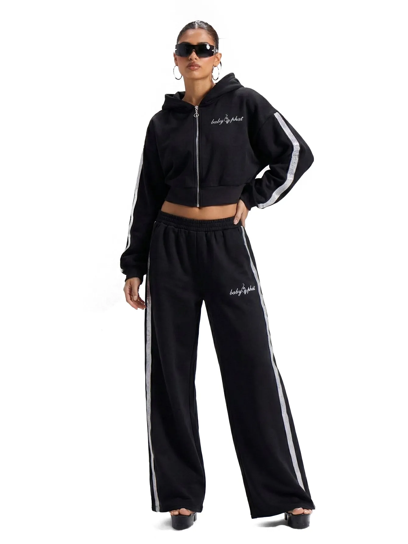 Cropped Hoodie With Rhinestone Trim sold by Baby Phat product image thumbnail 3