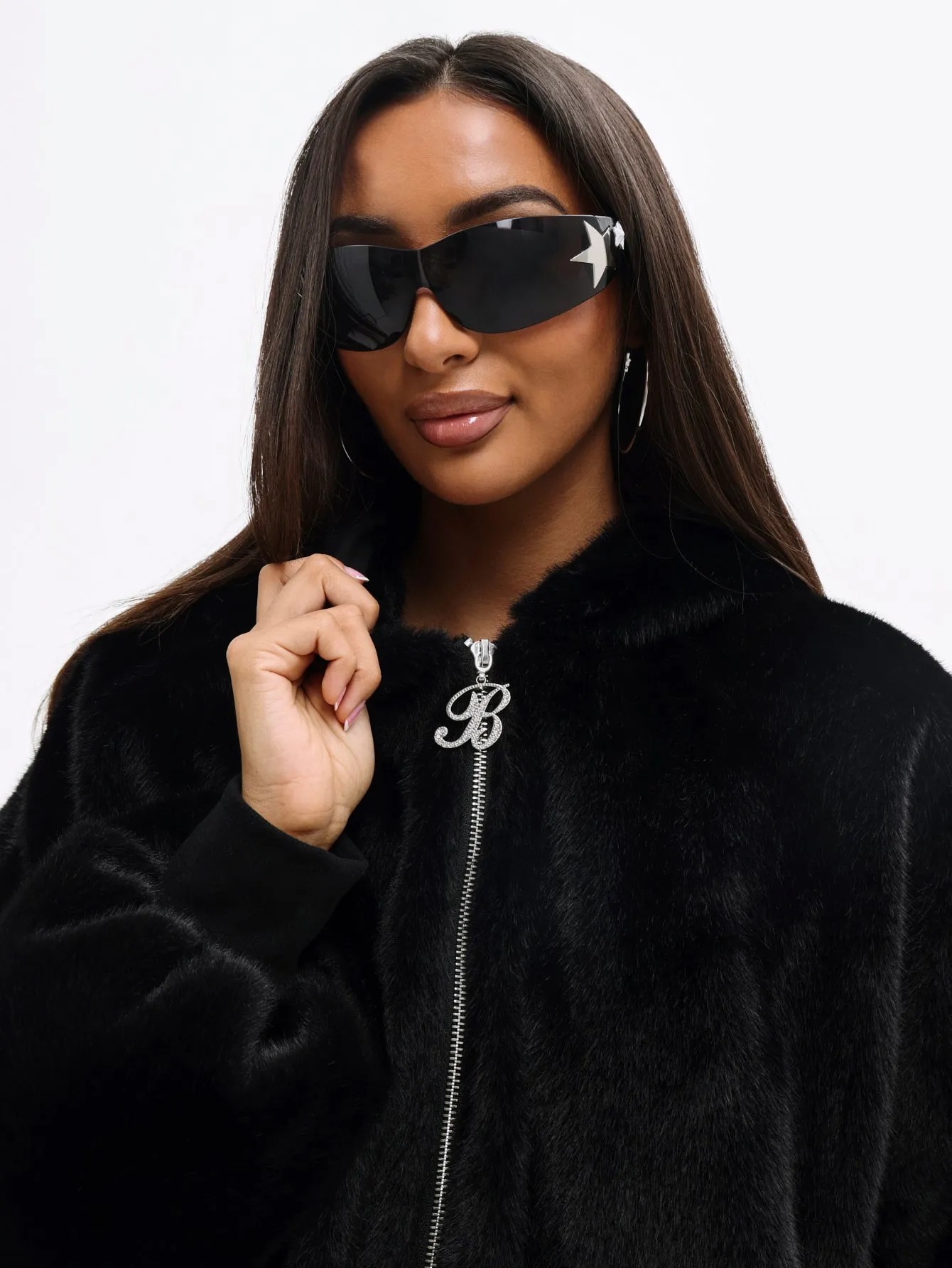 Oversized Hooded Faux Fur Jacket sold by Baby Phat product image thumbnail 3