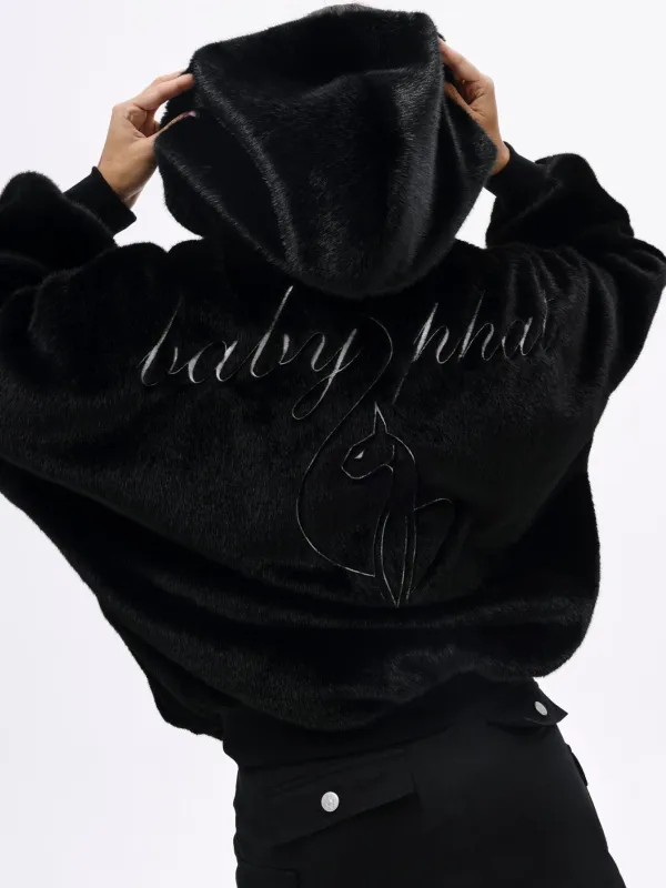 Oversized Hooded Faux Fur Jacket made by Baby Phat