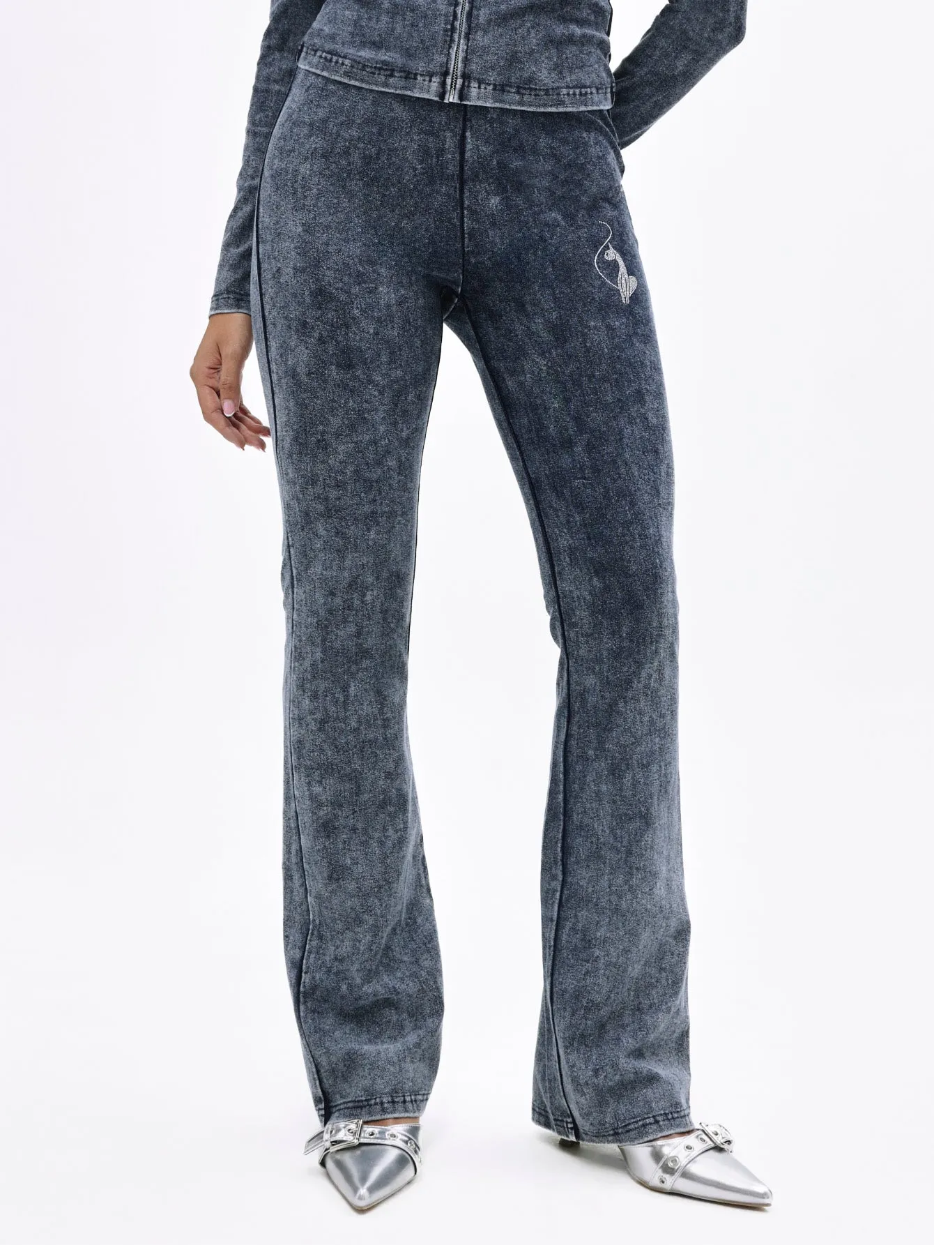 Denim Wash Jersey Flare Leggings sold by Baby Phat product image thumbnail 4