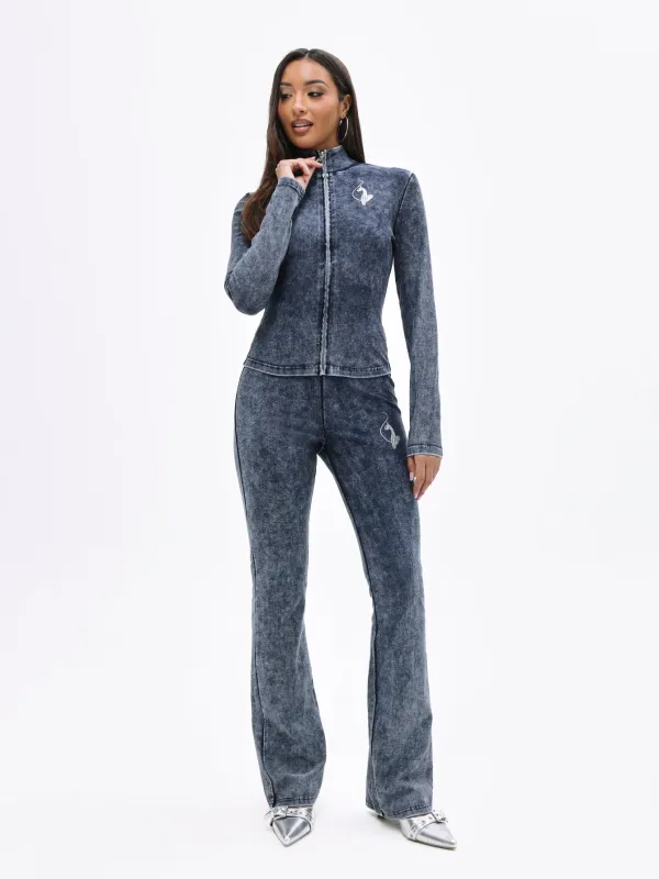 Denim Wash Jersey Flare Leggings made by Baby Phat