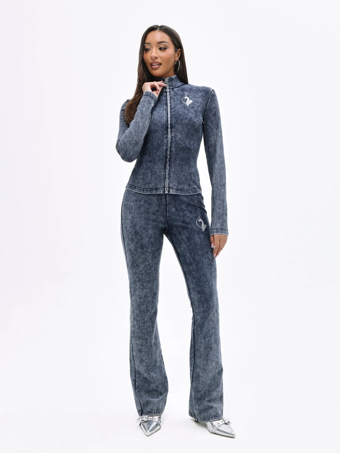 Denim Wash Jersey Flare Leggings sold by Baby Phat