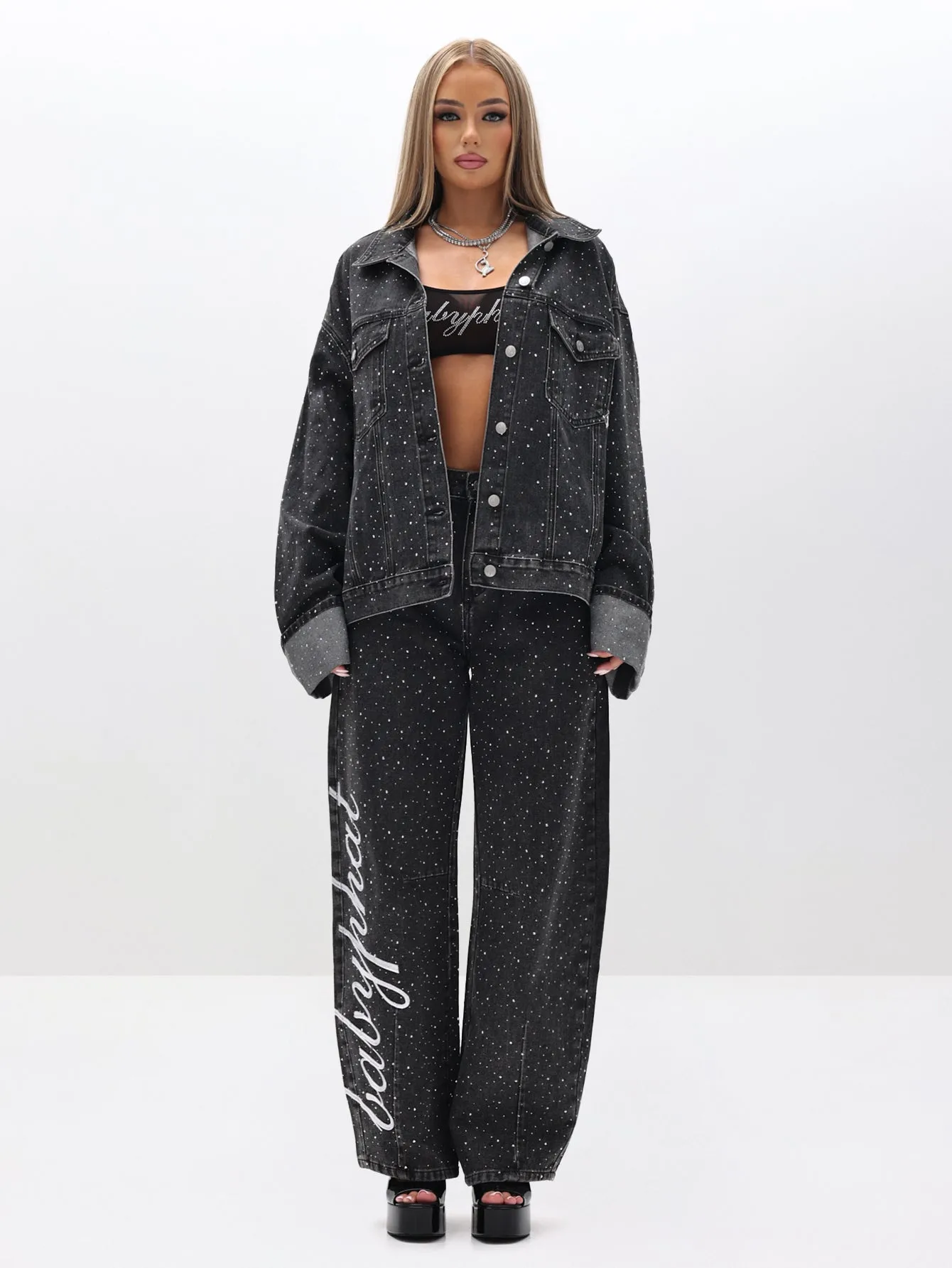 Oversized Rhinestone Denim Jacket sold by Baby Phat product image thumbnail 3