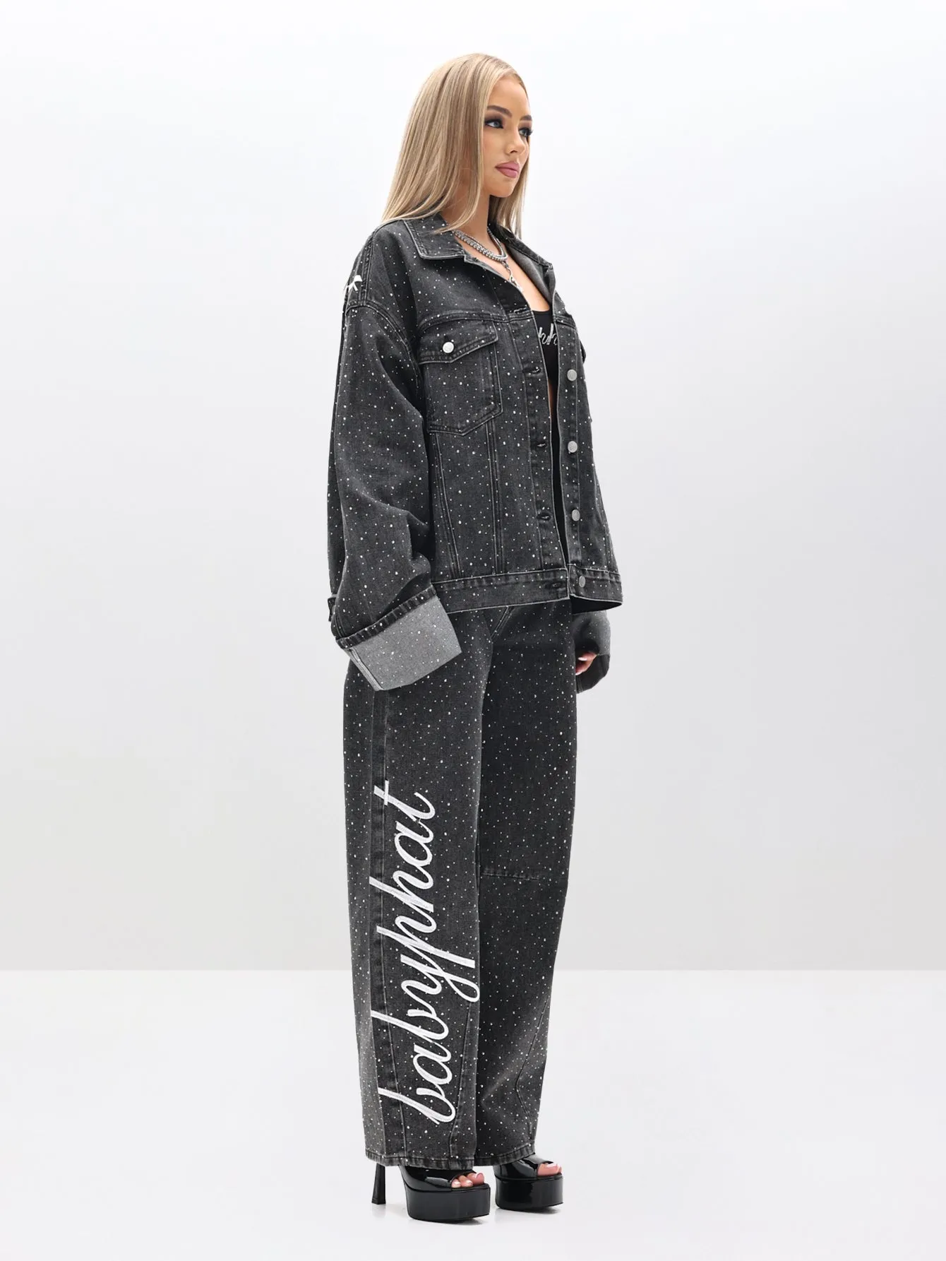 Oversized Rhinestone Denim Jacket sold by Baby Phat product image thumbnail 4